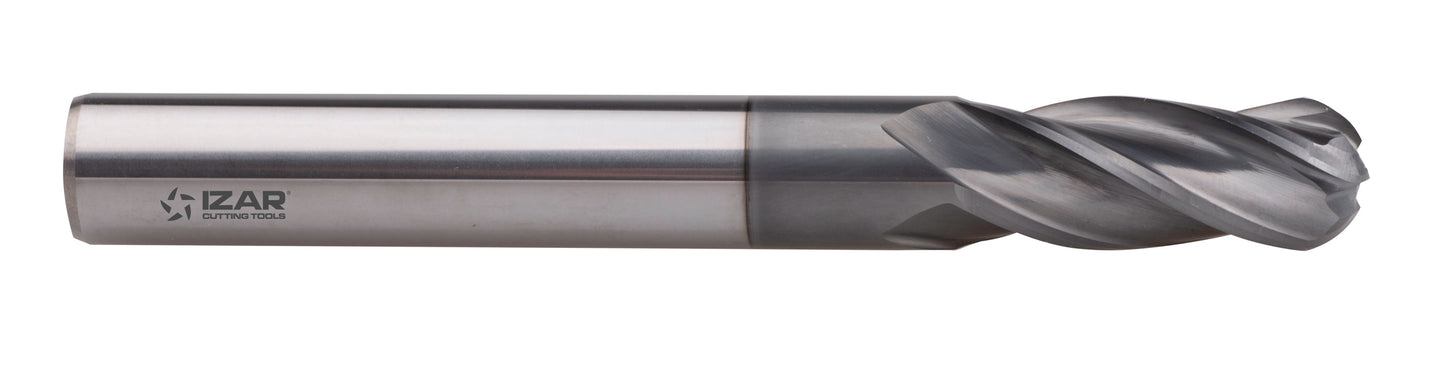 Izar 9407 — Solid Carbide Long Series Ball Nose Endmill (DIN 6528 N, AlCrO-PRO Coating)